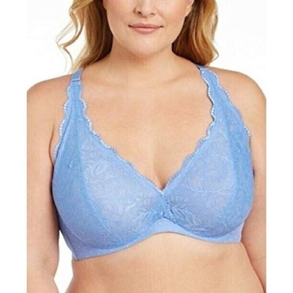 INC International Concept Women's Lace Halter Back Bralette Yacht Blue Sz 3X-NWT - Picture 1 of 9